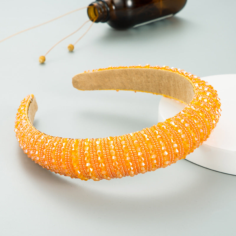 Hair Hoop Hand-woven Beaded Head Hoop Female Baroque Sponge Hair Bundle Korean Face Wash Hair Accessories