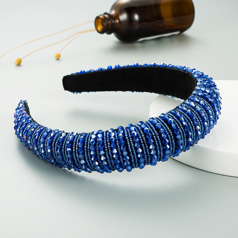 Hair Hoop Hand-woven Beaded Head Hoop Female Baroque Sponge Hair Bundle Korean Face Wash Hair Accessories